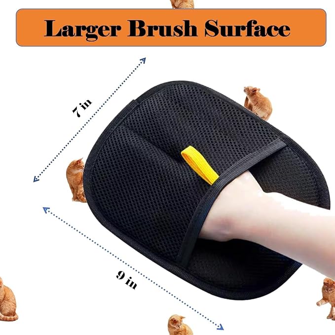 Pet Hair Removal Glove for Cats & Dogs, Electrostatic Grooming Gloves for Pet Hair, Reusable Double Sided Static Hair Remover for Couch, Furniture, Carpet & Car Seat (1 PCS)