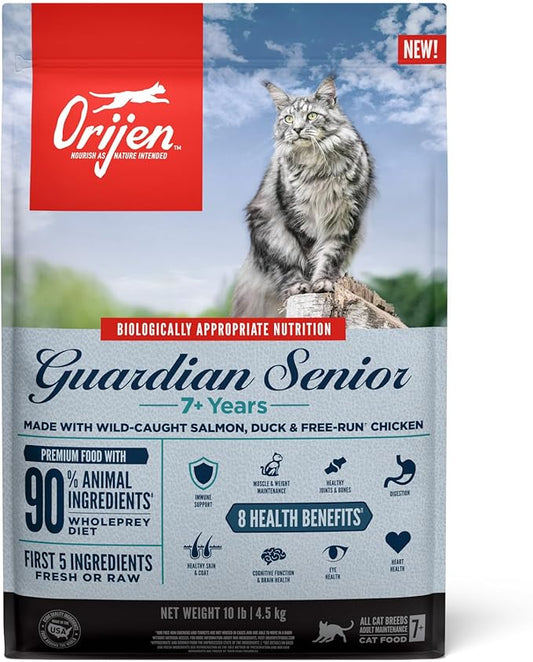 ORIJEN Guardian Senior Grain Free High Protein Premium Dry Cat Food 10lb Bag