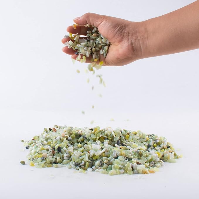 3lb Jade Bean Pebbles,1/4 Inch Cactus Bonsai DIY Rocks, Natural Succulent Rock and River Rocks Decorative for Aquariums, Vases, Terrarium, Outdoor Gardening, Top Dressing for Potted Plants