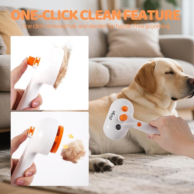 Cat Steam Brush-3 in 1 Pet Brush,Dog Shedding Tool Self Cleaning Pet Spray Depilation Comb with Release Button,Dog Steam Brushs,Cat Grooming Supplies for Long Short Haireds