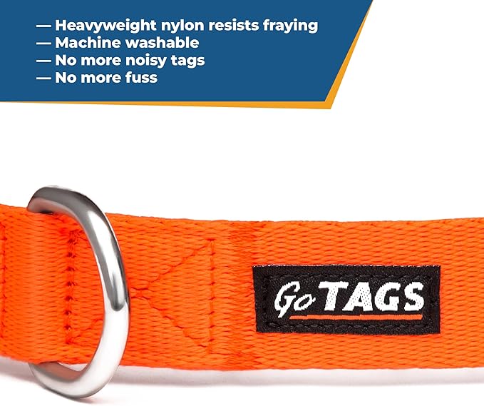 GoTags Personalized Dog Collar, Custom Embroidered with Pet Name and Phone Number in Blue, Black, Pink, Red and Orange, for Boy and Girl Dogs or Cats, Adjustable Sizes, Small, Medium, and Large