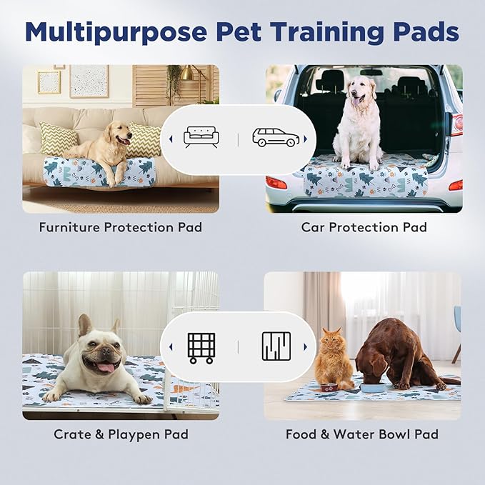 Washable Pee Pads for Dogs, 2 Pack Large 48"x48" Super Absorbent Reusable Pads for Dog Training Pads, 100% Waterproof Non-Slip Pee Pads Whelping Pads Dog Playpen Pads Crate Mat Bed Pads Dog Products
