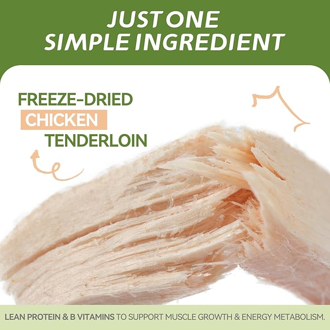 OPET Freeze Dried Chicken Cat Treats, Single Ingredient Grain Free High Protein Pet Food for Cats and Dogs, Healthy Training Snacks, Freeze Dried Cat Food (Chicken Breast, 5.92 Ounce)