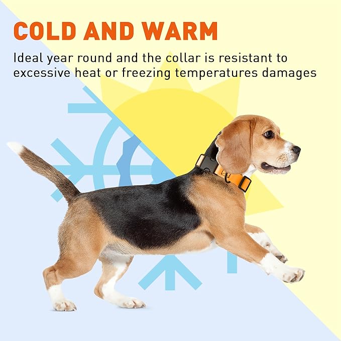 Dogline Biothane Waterproof Dog Collar with Quick Release Buckle Strong Coated Nylon Webbing with Odor- Proof for Easy Care Easy to Clean Fits Small Medium Large Dogs, Tangerine Orange 5/8" W 9-14" L