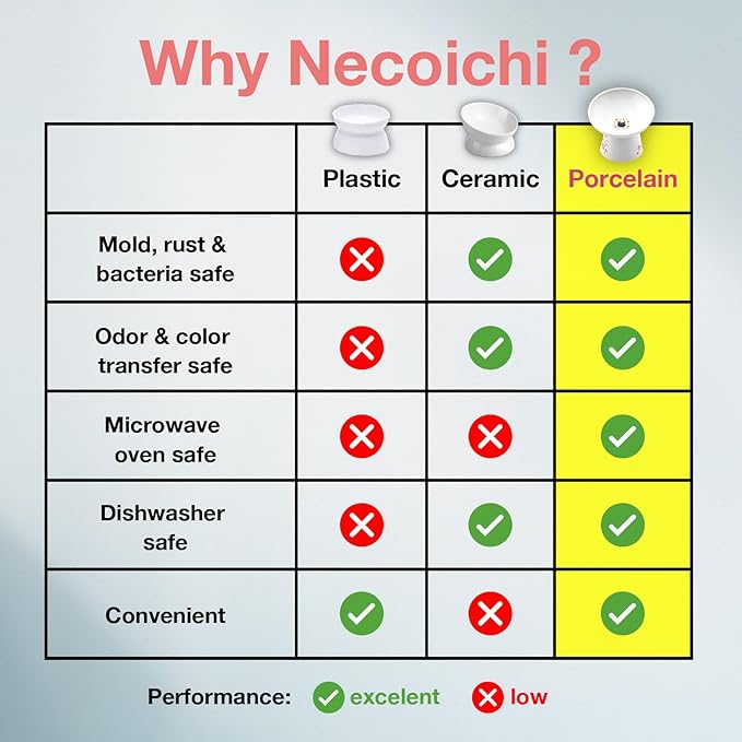 Necoichi Extra Wide Raised Cat Food Bowl, Elevated Cat Bowls to Prevent Neck & Whisker Fatigue, Dishwasher and Microwave Safe, No.1 Seller in Japan! (Sakura Limited Edition, Extra Wide Tilted)