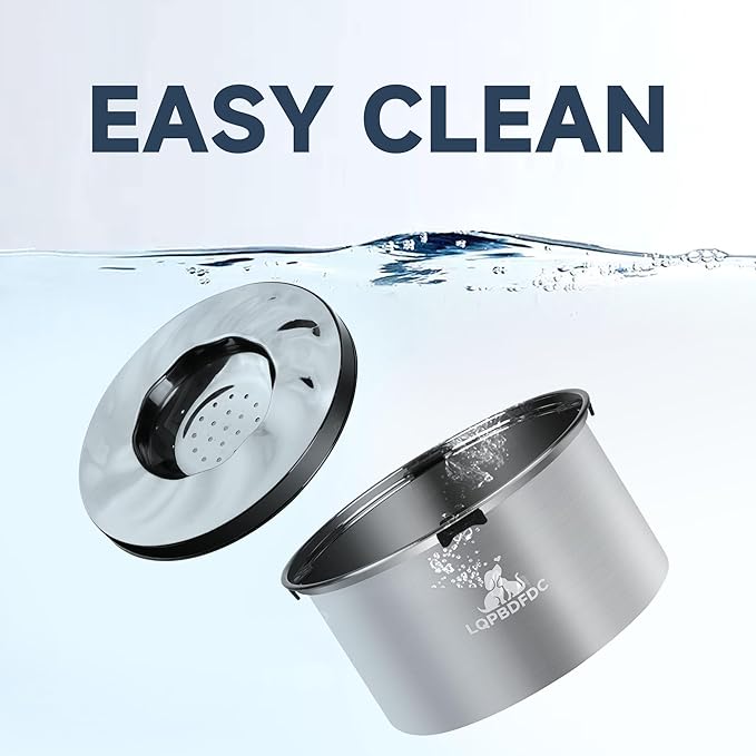 Dog Water Bowl No Spill, 5.6L/1.5 Gallon No Drip Slow Drinking Dog Water Bowl Dispenser Spill Proof, Large Stainless Steel Slobber Stopper for Messy Drinkers, Small Medium & Large Dogs