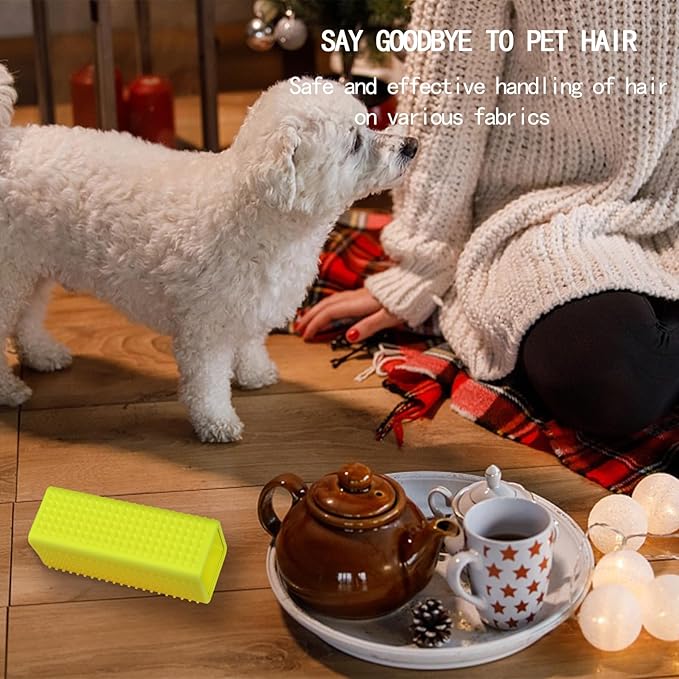 2pcs Pet Dog Cat Hair Remover, Pet Hair Removal Tool, Hollow Cleaner Brush for car，Interior, Furniture, Sofa (green and green)