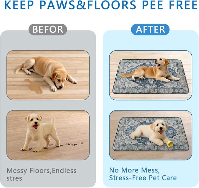 Washable Pee Pads for Dogs 2 Pack, Absorbent Reusable Puppy Pads Waterproof, Leakproof & Non-Slip Whelping Pad, Potty Training Pads for Dogs Playpen Mat 24x36