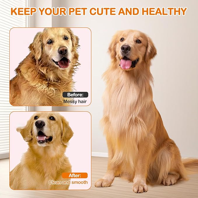 Pet Steam Brush for Dog & Cat,3-in-1 Spray Hair Removal Comb,Pet Steam Groomer Comb,Water Brush for Long & Short Haired Pets,Massage, Cleaning, Multifunctional Hair Removal Comb for Cats Dogs (White)