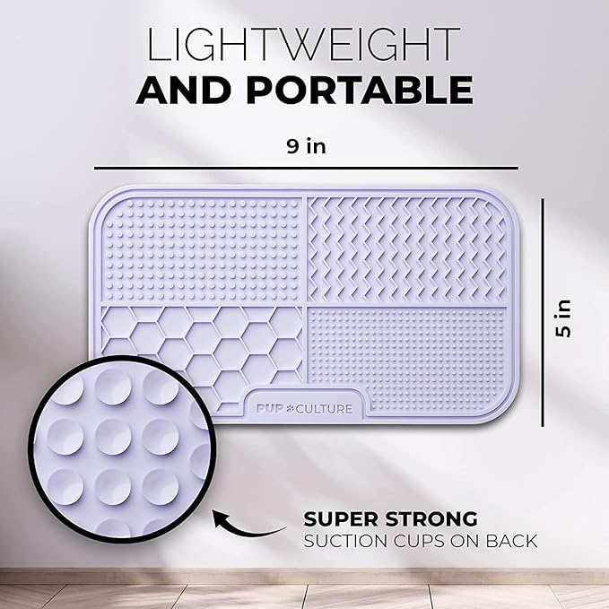 Pup Culture Dog Lick Mat for Dogs (2 Pack), Feeding Pad for Anxious Pets Plus 4 Different Puzzles for Mental Stimulation for Dogs - Supports Mental, Dental, and Digestive Health - Heavy Duty