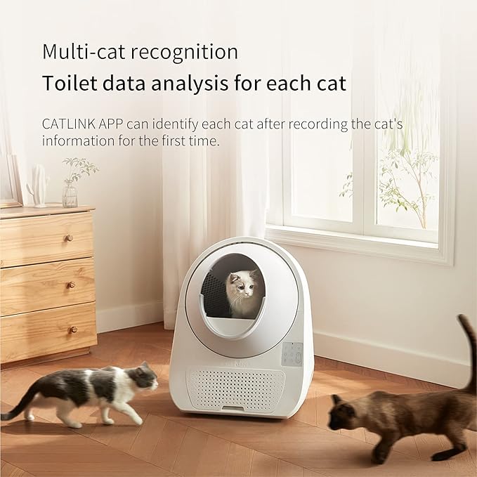 CATLINK Self Cleaning Automatic Litter Box for Cats 3.5~22lbs-APP Control,Double Odor Removal-Extra Large with 40 Liners&1 Carbon Filter Box Included -Smart Robot Cat Litter Box (New Version)