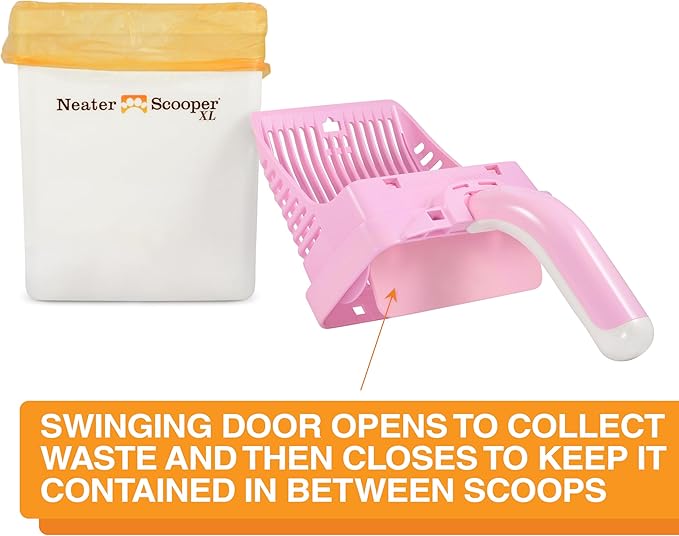 Neater Pet Brands Neater Scooper XL Cat Litter Scoop, 15 Refill Bags – Extra-Large Capacity Mess-Free Cat Litter Scooper with Bag for Large & Multiple Cats, Spill-Proof Litter Box Scooper with Holder