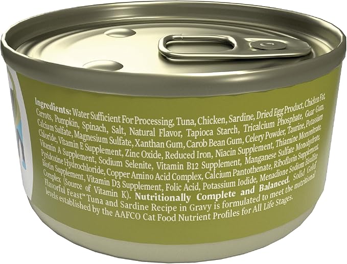 Solid Gold Wet Cat Food Pate - Healthy Canned Cat Food Pate w/Real Tuna & Sardine, Omega Fatty Acids, Vitamins & Minerals - Grain Free & Gluten Free Can Meals for Cats & Kittens - 24ct/3oz Can