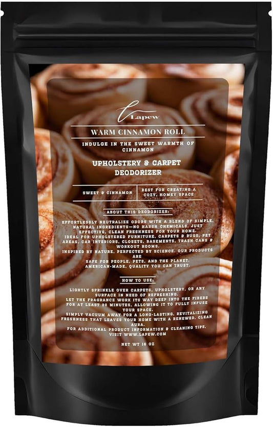 Warm Cinnamon Roll Carpet Freshener Powder 16 oz | Powerful Odor Eliminator for Home | Upholstery Deodorizer | Carpet Deodorizer | Pet Urine | Cat Litter Box