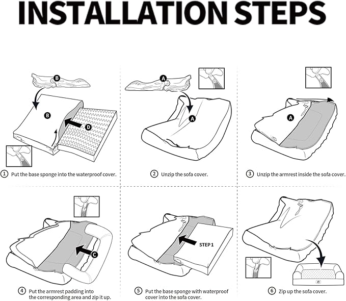 Hollypet Orthopedic Dog Bed for Medium Dogs, Supportive Foam Pet Couch with Removable Washable Cover and Non-Slip Bottom, Waterproof Lining Dog Sofa Bed, Blue, M (28 * 22.5 * 7.5)