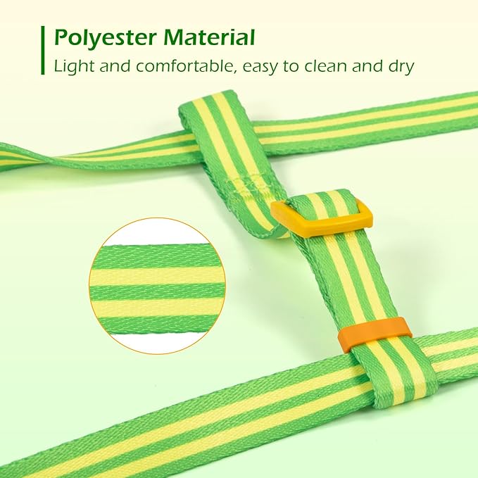 Stripe Step in Dog Harness for Small Dogs, Freedom Nylon Dog Halter Vests, Lightweight and Escape Proof Puppy Harness, Quick Fits for Small Medium and Large Dogs, Green XS