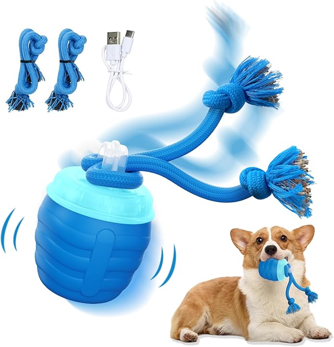 Interactive Dog Toys - [2025 Newly Upgraded] Motion Activated Ball for Small/Medium/Large Dogs, Automatic Moving Dog Toy Wicked Ball for Boredom & Training, Music, USB Rechargeable (Blue)