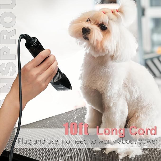 Dog Grooming Clippers, Upgraded 36V Heavy Duty Pet Clippers, Professional Dog & Cat Shaver for Thick Coat, Corded Pet Hair Trimmer with Guard Combs & Brush