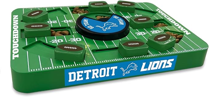 Pets First NFL Detroit Lions Large Puzzle Toy, Dog Puzzle Treat Toy, New Large Size, Interactive Dog Treat Toy, Dog Slow Feeding Toy
