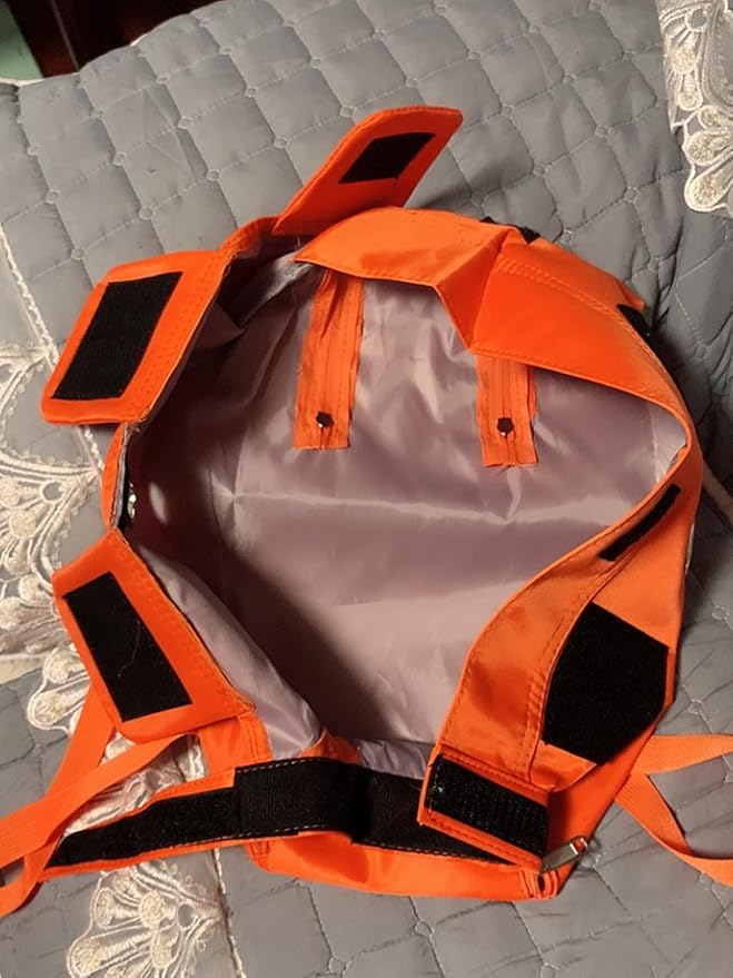 HDKUW Cat Grooming Bag,Foldable Travel Carrier for Cats,Anti-Bite Anti-Scratch Cat Grooming Restraint Bag,Pet Carrier for Administering Eye Drops,Ear Cleaner,Clipping Nails Orange S