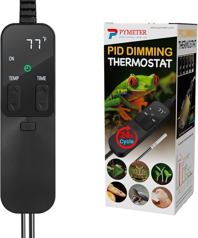 PID Dimming Thermostat Reptile with 24 Hours Cycle Timer for Reptiles Heat Lamp Heating Pad Seedling Heat Mat Temperature Controller