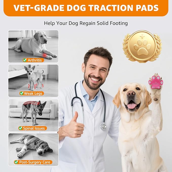 Paw Pads for Dogs Traction for Senior Dogs - Non Slip Sticky Dog Paw Grip Pads Covers, Anti-Slip Adhesive Dog Paw Pads for Slippery Hardwood Floors to Prevent Slipping While Walking Running
