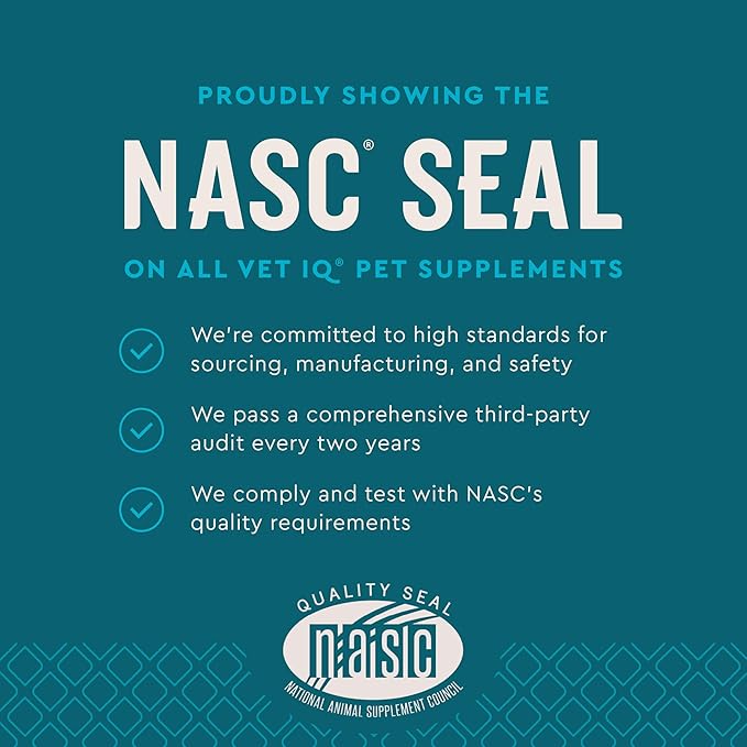 VetIQ Probiotic Supplement for Dogs, Digestive Support for Dogs, Nourishes Gut Bacteria and Supports Bowel Function, Hickory Smoke Flavor, Made in The USA, 60 Count