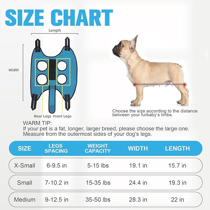 PAWCHIE Dog Grooming Hammock Harness for Dog Cat with Pet Nail Clipper Trimmer-Breathable Cat Hanger Sling for Trimming Clipping Nails-Dog Hammock Restraint Bag for Small Medium Large Dog,Dark Blue XS