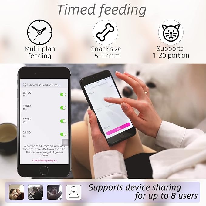 SKYMEE 8L/12L 2.4G & 5G WiFi Aautomatic Large Dog Feeder & Automatic cat feeders -1080P Full HD Pet Camera Treat Dispenser with Night Vision and 2-Way Audio