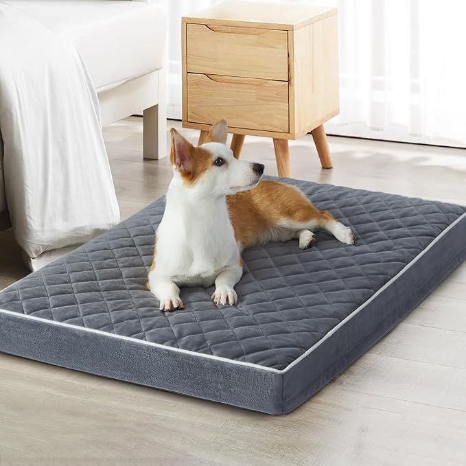 WNPETHOME Orthopedic Dog Bed for Crate, Waterproof Extra Large Dogs Bed with Removable Washable Cover, Multi-Needle Quilting Dogs Crate Beds