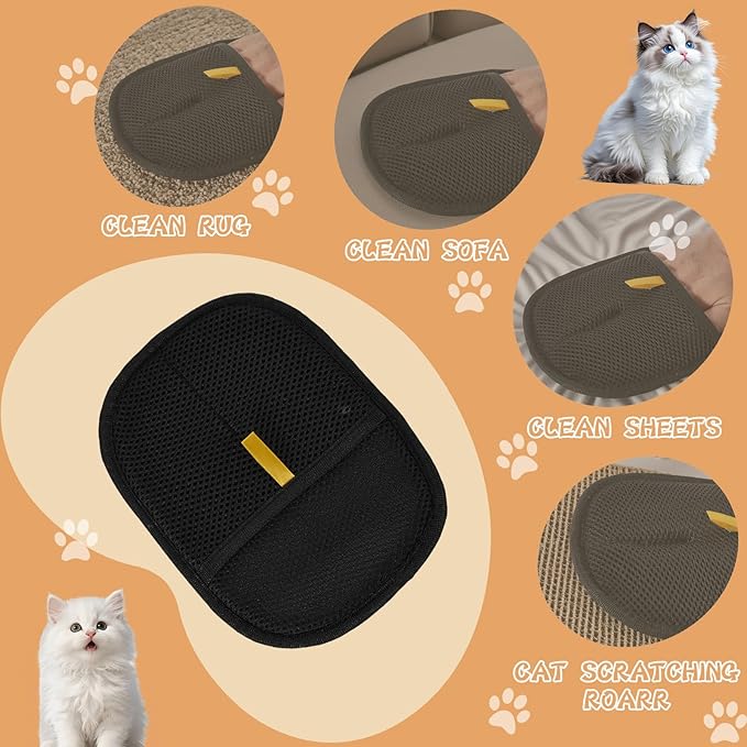 Pet Hair Remover Gloves for Cats & Dogs, Electrostatic Pet Hair Removal Gloves Brush for Pets Hair, Pet Hair Clean Up，Pet Hair Remover for Furniture