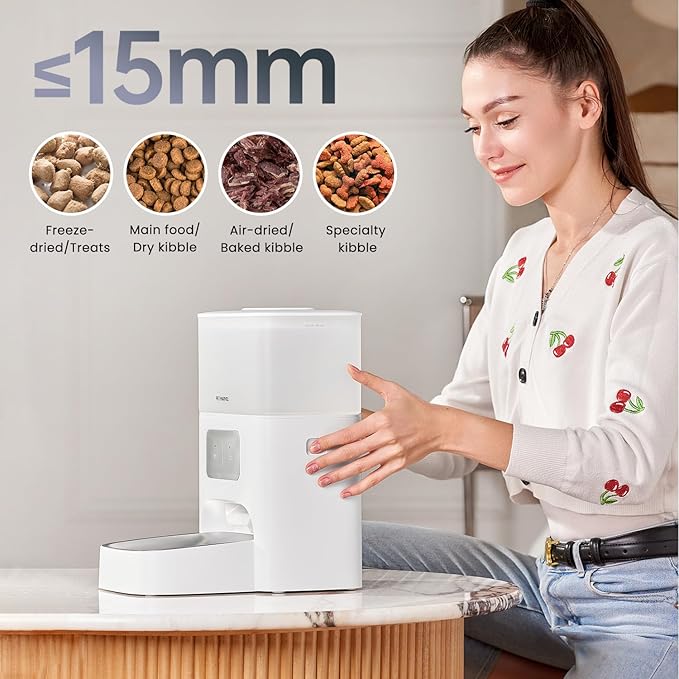 PET MARVEL Automatic Pet Feeder, 4.4L Large Capacity (30-Day Meals) with Quadruple Seal for 30-Day Freshness - APP/WiFi Control, Anti-Jamming Design, Detachable, Dual Power Backup
