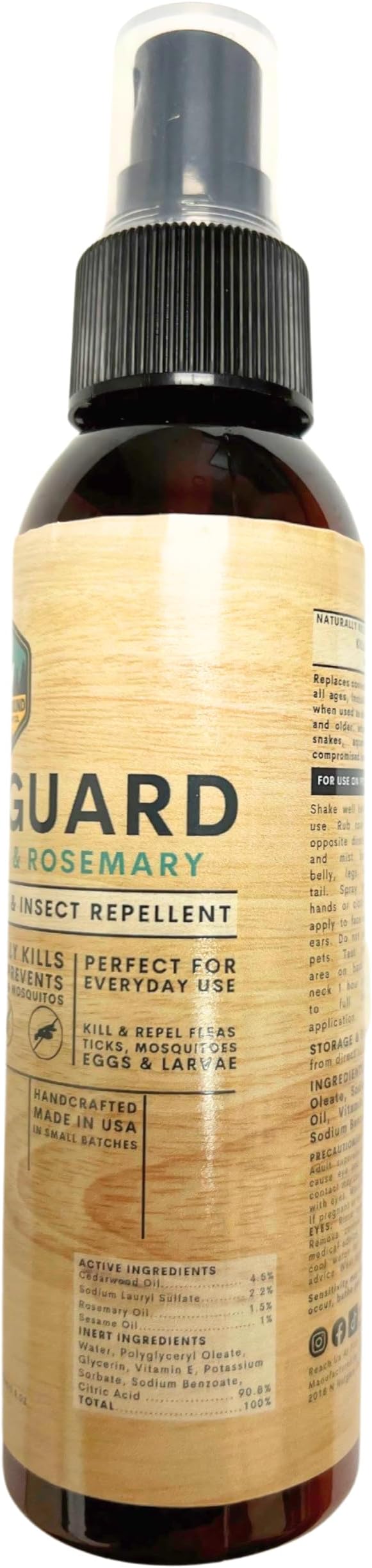 Trail Guard Natural Extra Strength Insect, Flea and Tick Spray for Dogs, Cats, People & Home (2Pack 4oz, Cedarwood & Rosemary)
