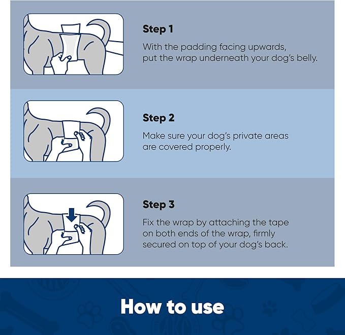 American Kennel Club Male Dog Wrap, Disposable Diapers with Wetness Indicator, Small, 50 Count