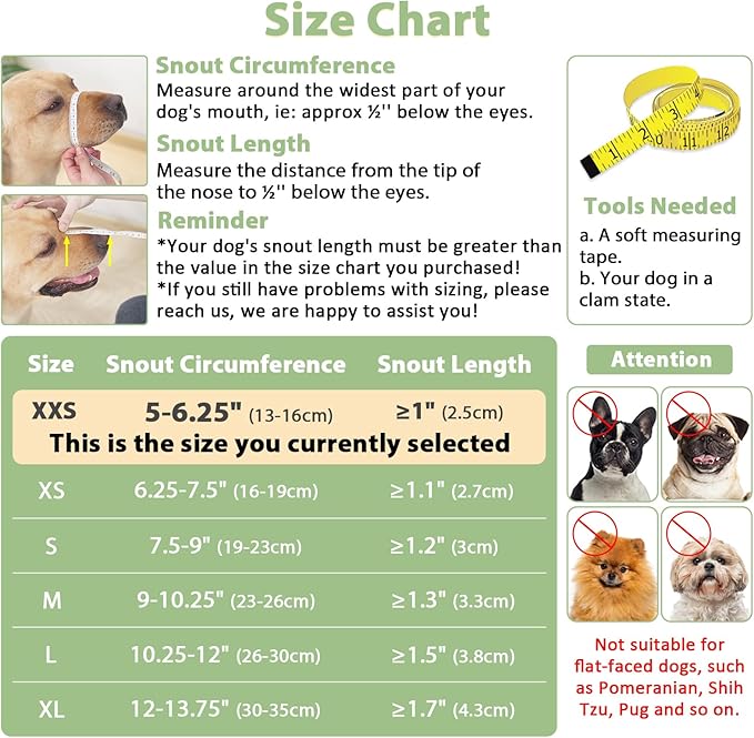 Mayerzon Dog Muzzle with Hook and Loop for Large Medium Small Dogs, Patented Soft Mesh Beagle Labrador Puppy Muzzles for Biting Chewing Grooming, Breathable, Adjustable, Allows Panting Drinking