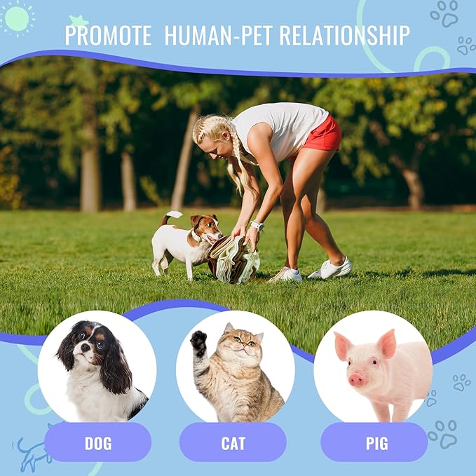 Pet Snuffle Ball, Puzzle Sniffing Interactive Dog Ball for Blind Dogs Training Stress Relief Dog Enrichment Toys Treat Machine Washable (15cm, Milk Tea Brown)