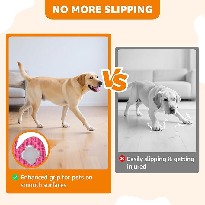 Paw Pads for Dogs Traction for Senior Dogs - Non Slip Sticky Dog Paw Grip Pads Covers, Anti-Slip Adhesive Dog Paw Pads for Slippery Hardwood Floors to Prevent Slipping While Walking Running
