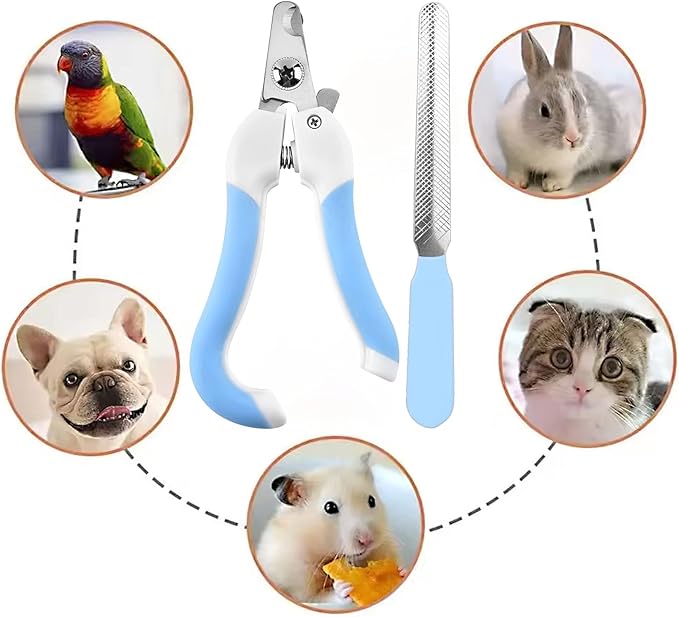 Zoocozy Cat Dog Pets Nail Clippers and Trimmers, Cat Grooming Supplies with Safety Guard, Avoid Overcutting, for Cat Dog Kitten Puppy Rabbit Guinea(Blue)