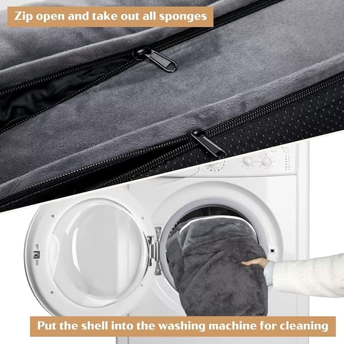 Comfort Expression Dog Beds for Extra Large Dogs, Waterproof Orthopedic Dog Bed Jumbo Breed, PV Washable Dogs Sofa with Removable Cover & Non-Slip Bottom(Dark Grey)