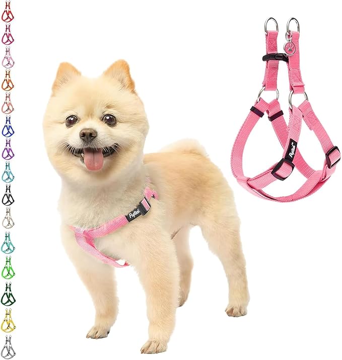 PUPTECK No Pull Dog Harness Soft Adjustable Basic Nylon Step in Puppy Vest Outdoor Walking with ID Tag X-Small