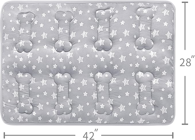Dog Crate Mat (42" X 28"), Soft Dog Bed Mat with Cute Prints, Personalized Crate Pad, Anti-Slip Bottom, Machine Washable Kennel Pad