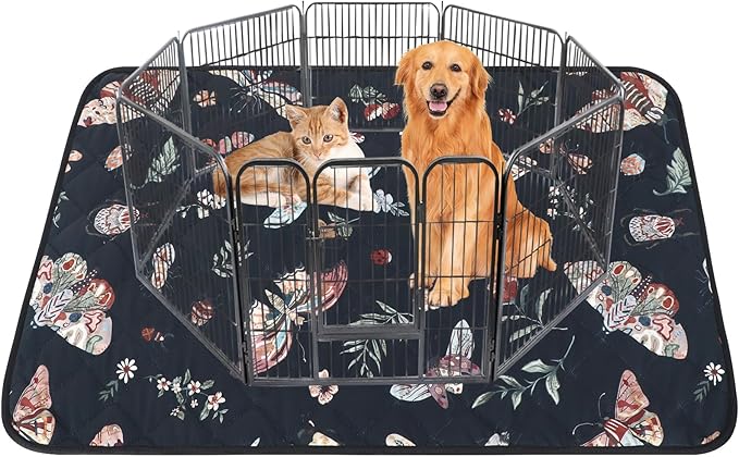 IEUUMLER Washable Pee Pads for Dogs, 1 Pack Insect Pattern Reusable Waterproof Puppy Potty Pads, Non-Slip Absorbent Pet Training Pads for Playpen Crate Bed EU014