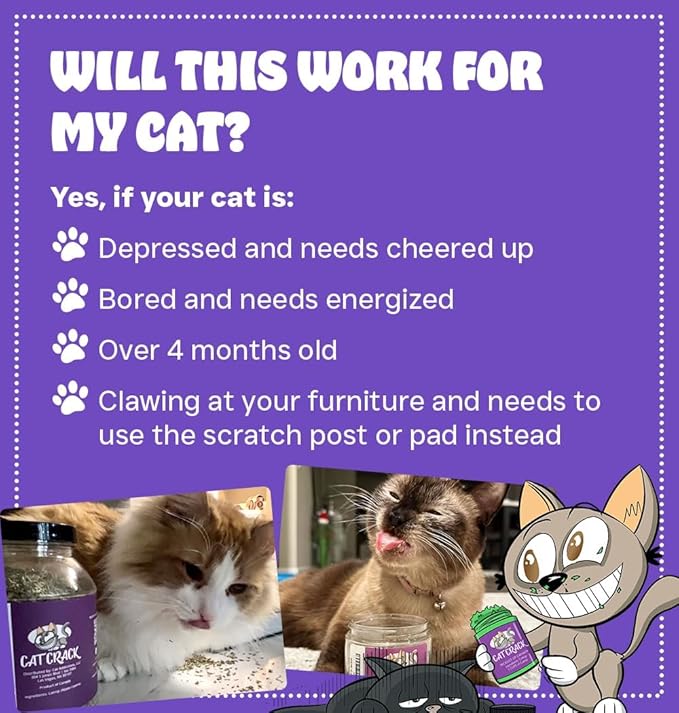 Cat Crack Organic Catnip, 100% Natural Cat Nips Organic Blend That Energizes and Excites Cats, Used for Cat Play, Training, & New Catnip Toys (4 Cups)