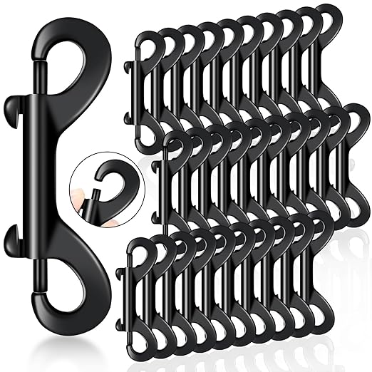Hotop 30 Pcs 3.5 Inch Double Ended Bolt Snaps Hooks Zinc Alloy Trigger Chain Metal Clips Key Holder for Linking Key Chain Dog Leash Collar Pet Sling Feed Buckets(Black)