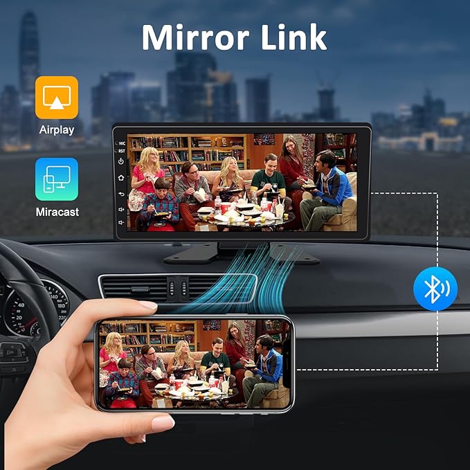 6 Channel Backup Camera System,1080P Rearview Camera with Carplay & Android Auto,GPS Navigation, Touchable 11 inch Monitor & Loop Recording DVR car Stereo, for RV/Truck/Trailer Pickup,128GB Card