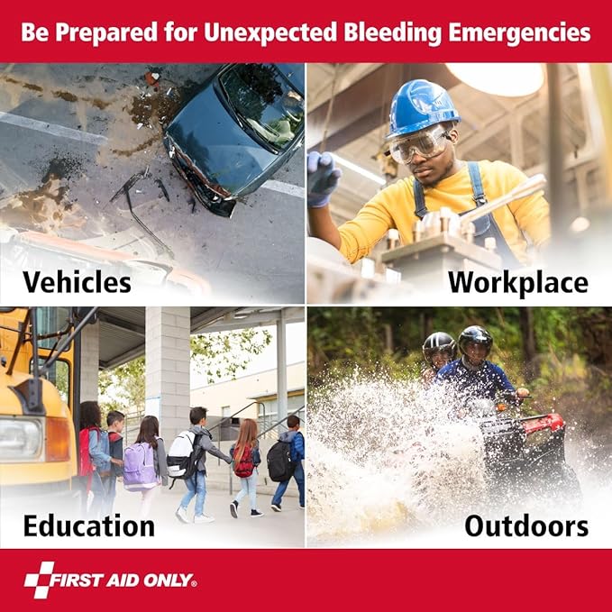 First Aid Only 91512 Critical Essentials Bleeding Control Kit for Limb Wounds, 7 Pieces