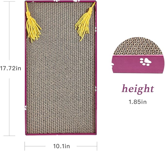 PEEKAB Cat Scratcher Cardboard Wide Scratching Board Reversible Corrugate Cat Scratch Pad with Box Catnip Included Large 3PCS