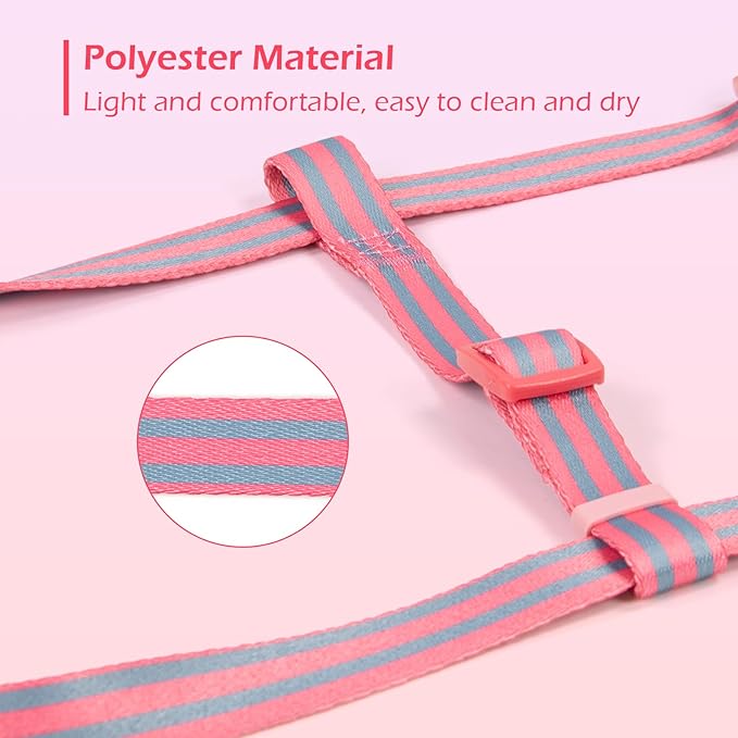 Stripe Step in Dog Harness for Small Dogs, Freedom Nylon Dog Halter Vests, Lightweight and Escape Proof Puppy Harness, Quick Fits for Small Medium and Large Dogs, Pink M