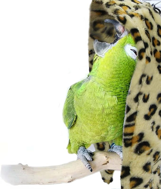 SIMENA Bird Blanket for Cage, Corner Fleece Bed for Birds, Cozy Bird Warmer, Parrot House for Cage, Cuddle Nest Hanging Toy for Lovebirds Parakeet (Yellow, Medium)