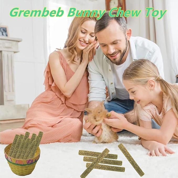 Rabbit Toys,Timothy Hay Stick for Guinea Pig Toy Bunny Chew Toys for Teeth Grinding Hamster Alfalfa Bite Treat Rabbit Molar Food Snack for Pet Rat Chinchilla Squirrel Gerbil-20PCS